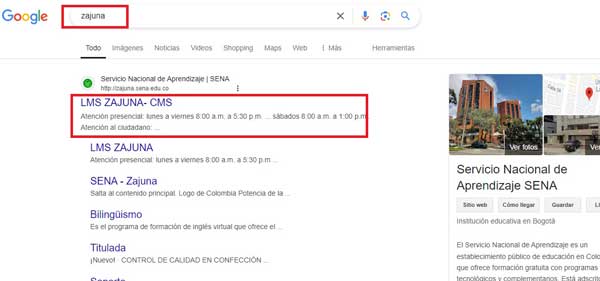 BUSQUEDA ZAJUNA
