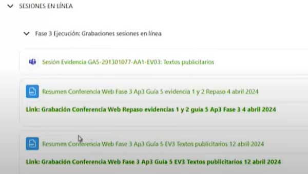 VER SESIONES EN LINEA ZAJUNA
