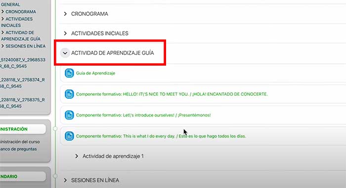 actividad de aprendizaje guia para subir evidencias en english does work level 1